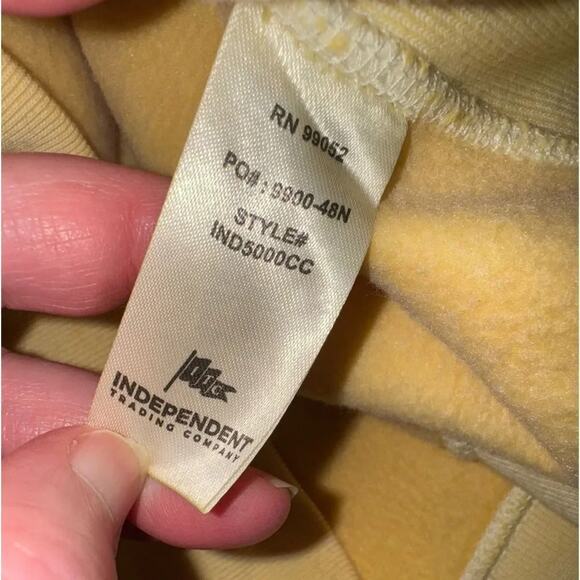 Primitive Skateboarding Elevator Yellow Washed Crewneck Sweatshirt, Unisex Small - Picture 8 of 10